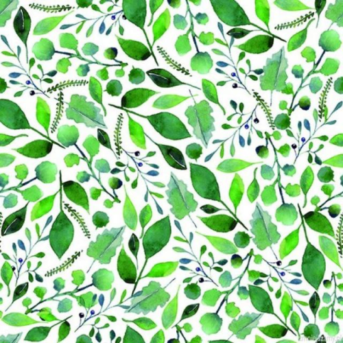 Serwtka aha 33x33cm w wzorze KW 117 zielone listki
