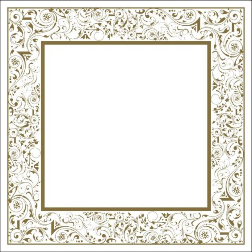 Serwtka KLASYCZNA aha 33x33cm w złote wzory na obramówce  KL 37