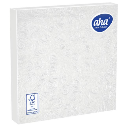 Serwetka aha tłoczona 33x33 cm 3 warstwowa w kolorze perłowym