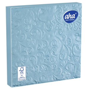 Serwetki aha niebieskie tłoczone a'15 33cm karton 