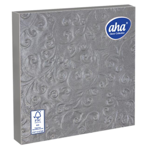 Serwetki aha srebrne tłoczone a'15 33cm karton