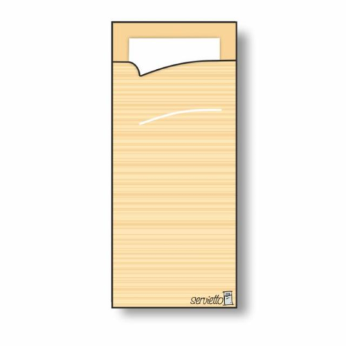 Etui na sztućce w kolorze łososiowym z białą serwetką w środku