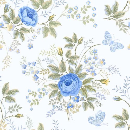 Serwtka aha 33x33cm w wzorze KW 122 niebieskie róże