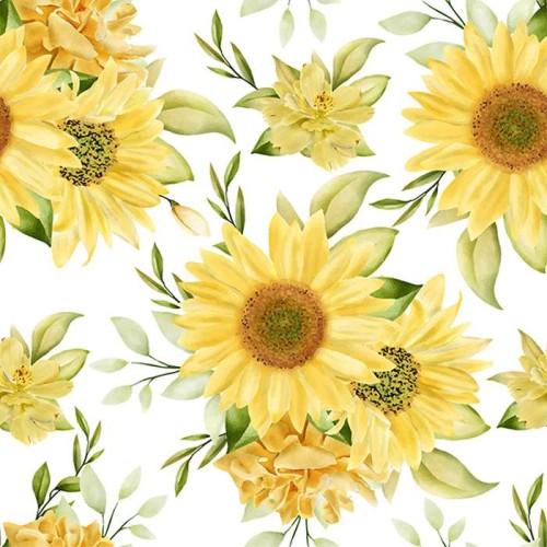 Serwtka aha 33x33cm w wzorze KW 123 żółte słoneczniki