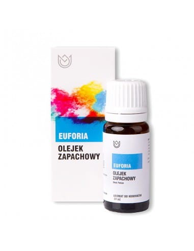 Butelka z olejkiem zapachowym Euforia o pojemności 10ml obok pudełko