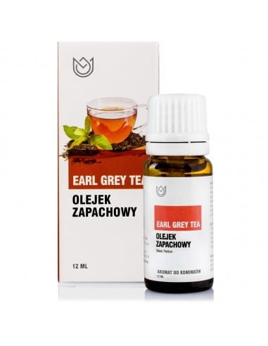 Butelka z olejkiem zapachowym Eary Gray Tea o pojemności 10ml obok pudełko