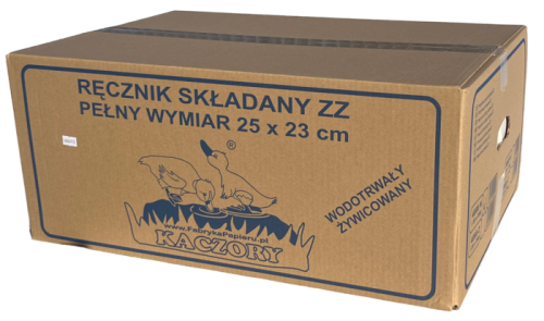 Karton z ręcznikami ZZ zielonymi